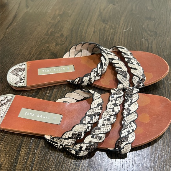 Triple braid strap snakeskin sandal Zara Size 39 - Picture 2 of 3